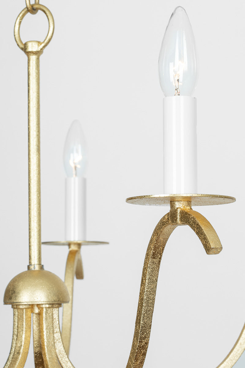 Mitzi by Hudson Valley Lighting Jaclin 6-Light Chandelier in Gold Leaf, detail view 2