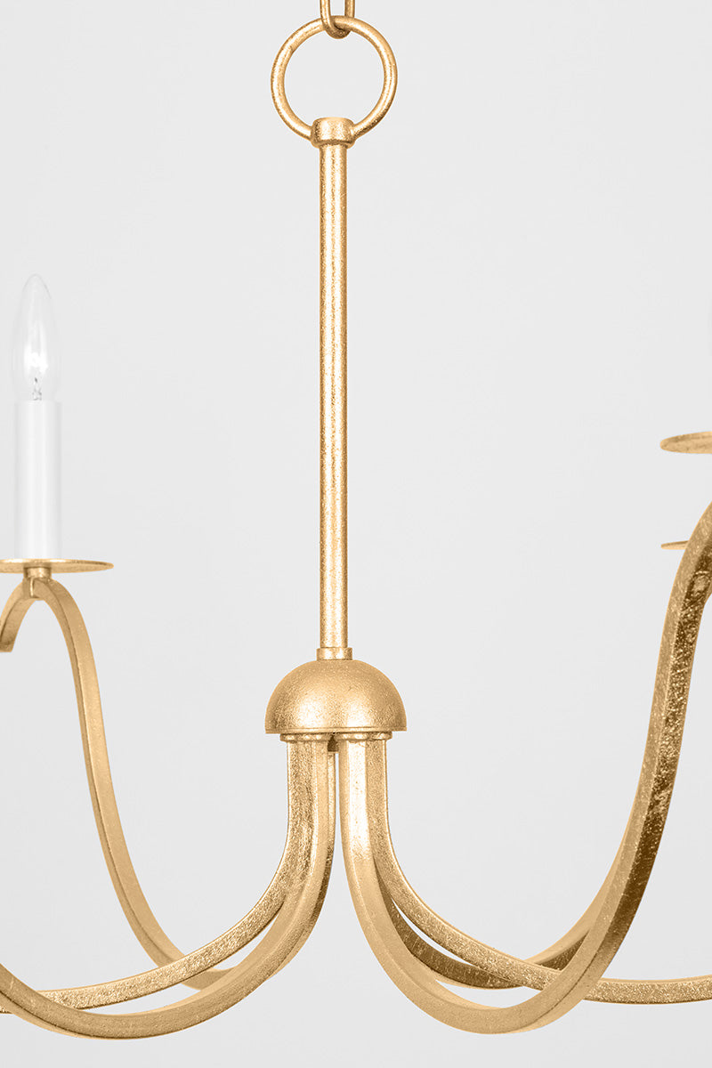 Mitzi by Hudson Valley Lighting Jaclin 6-Light Chandelier in Gold Leaf, detail view 4