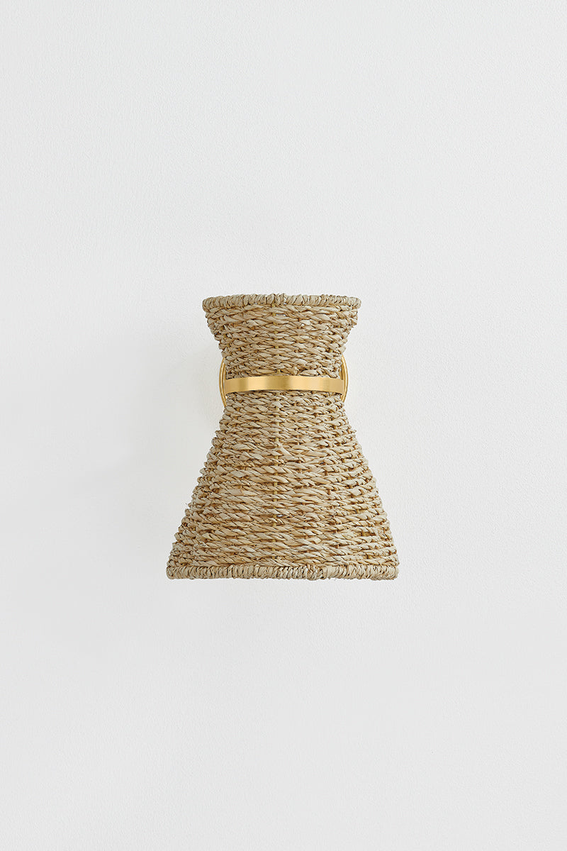 Mitzi by Hudson Valley Lighting Jamie Wall Sconce in Aged Brass, detail view 1