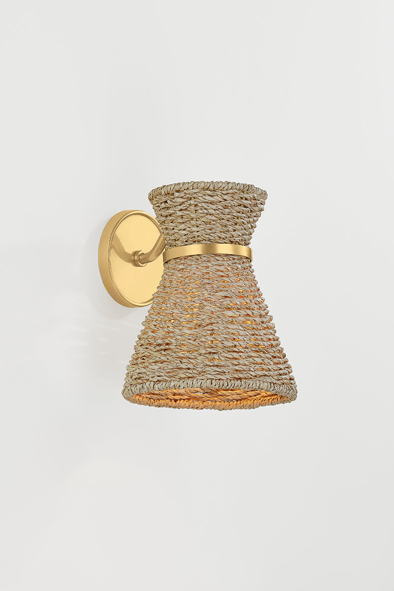 Mitzi by Hudson Valley Lighting Jamie Wall Sconce in Aged Brass, detail view 3