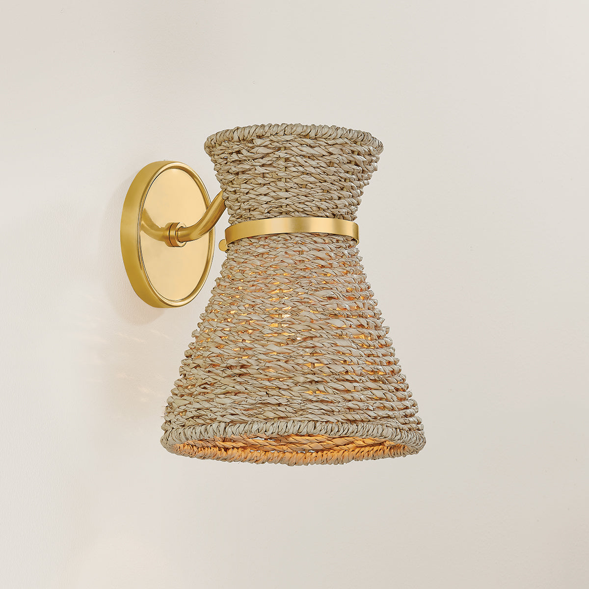 Mitzi by Hudson Valley Lighting Jamie Wall Sconce in Aged Brass, detail view 4