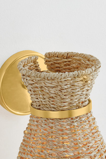 Mitzi by Hudson Valley Lighting Jamie Wall Sconce in Aged Brass, detail view 6