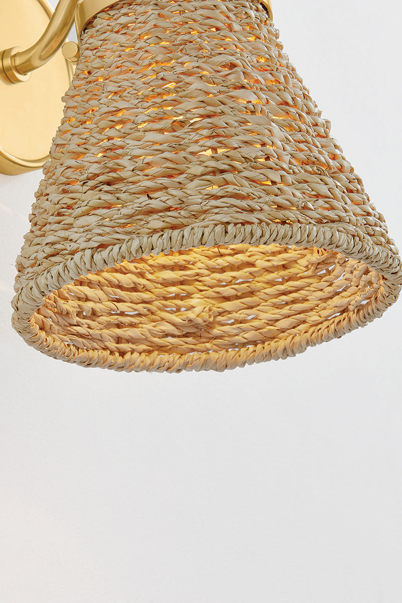 Mitzi by Hudson Valley Lighting Jamie Wall Sconce in Aged Brass, detail view 7