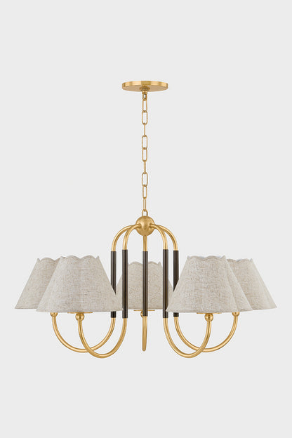 Mitzi by Hudson Valley Lighting Janie Chandelier in Aged Brass / True Bronze, detail view 1