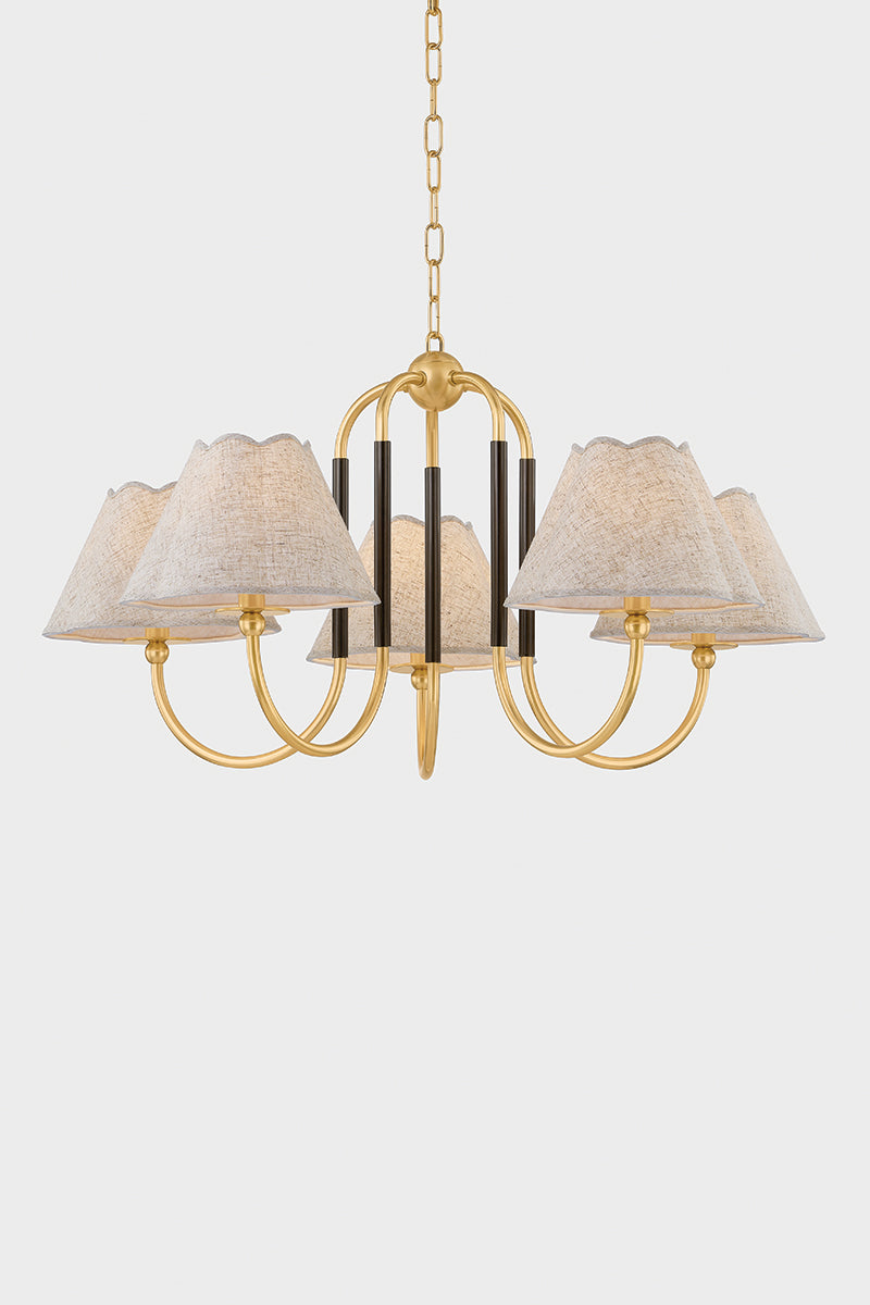 Mitzi by Hudson Valley Lighting Janie Chandelier in Aged Brass / True Bronze, detail view 3