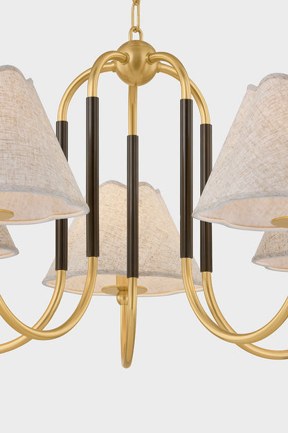 Mitzi by Hudson Valley Lighting Janie Chandelier in Aged Brass / True Bronze, detail view 6