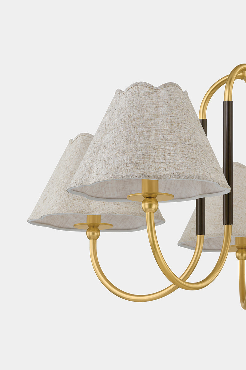 Mitzi by Hudson Valley Lighting Janie Chandelier in Aged Brass / True Bronze, detail view 7