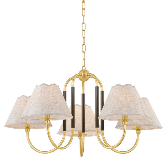 Mitzi by Hudson Valley Lighting Janie Chandelier in Aged Brass / True Bronze