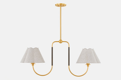 Mitzi by Hudson Valley Lighting Janie Linear Chandelier in Aged Brass / True Bronze, detail view 1
