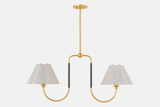 Mitzi by Hudson Valley Lighting Janie Linear Chandelier in Aged Brass / True Bronze, detail view 1