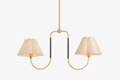 Mitzi by Hudson Valley Lighting Janie Linear Chandelier in Aged Brass / True Bronze, detail view 3