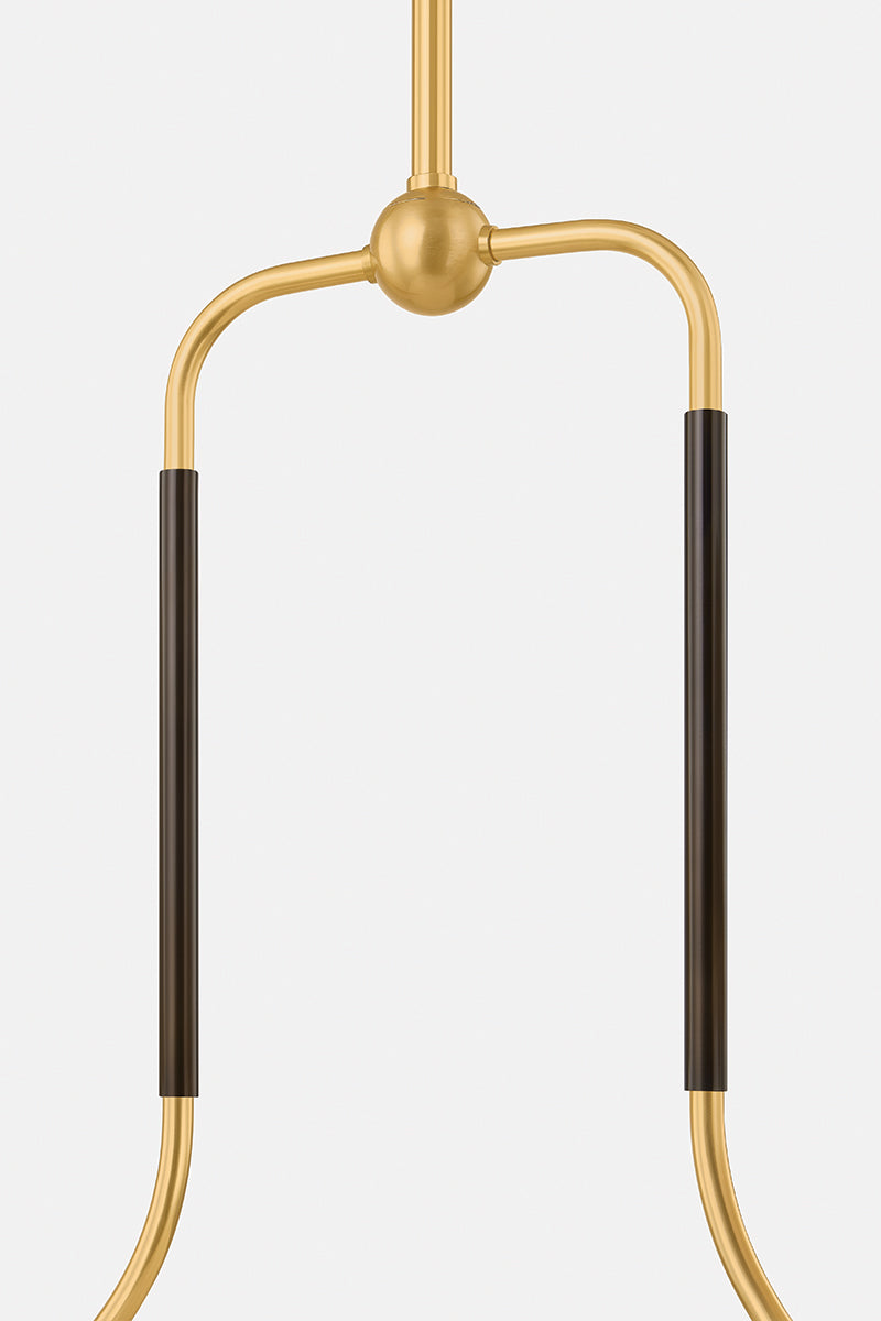 Mitzi by Hudson Valley Lighting Janie Linear Chandelier in Aged Brass / True Bronze, detail view 6