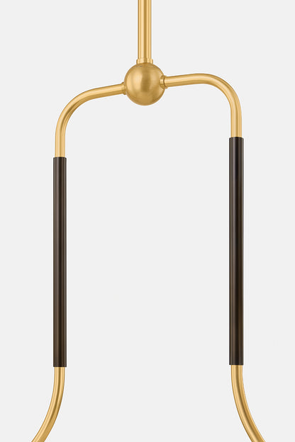 Mitzi by Hudson Valley Lighting Janie Linear Chandelier in Aged Brass / True Bronze, detail view 6