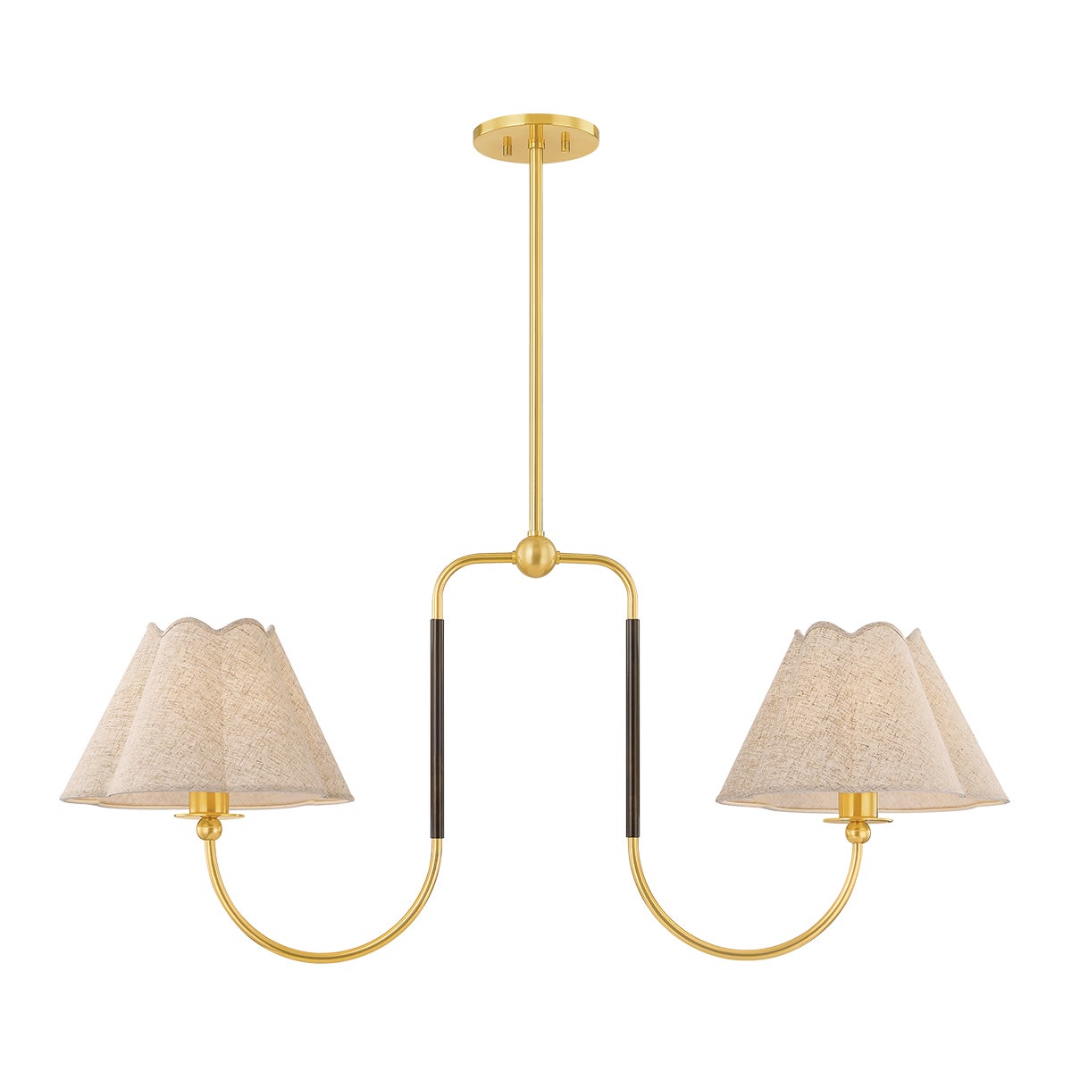 Mitzi by Hudson Valley Lighting Janie Linear Chandelier in Aged Brass / True Bronze