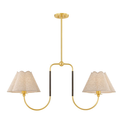 Mitzi by Hudson Valley Lighting Janie Linear Chandelier in Aged Brass / True Bronze