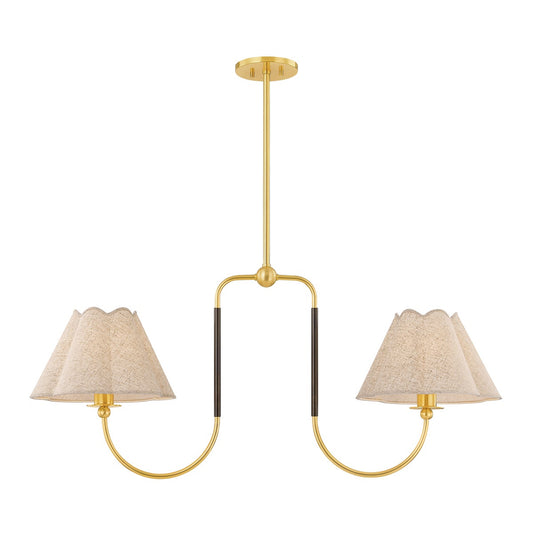 Mitzi by Hudson Valley Lighting Janie Linear Chandelier in Aged Brass / True Bronze