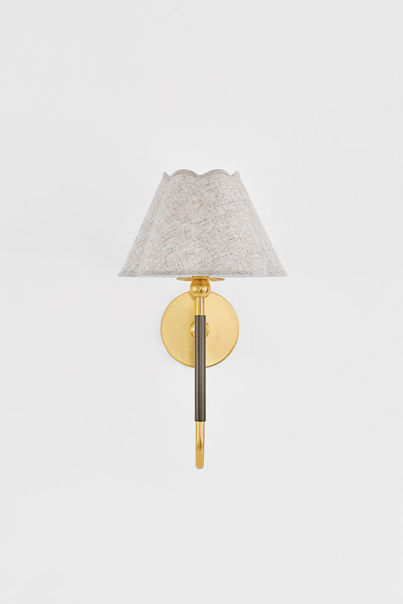 Mitzi by Hudson Valley Lighting Janie Wall Sconce in Aged Brass / True Bronze, detail view 1