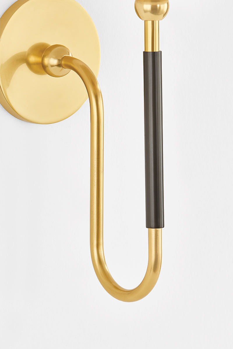 Mitzi by Hudson Valley Lighting Janie Wall Sconce in Aged Brass / True Bronze, detail view 5