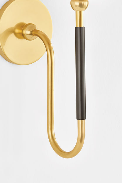 Mitzi by Hudson Valley Lighting Janie Wall Sconce in Aged Brass / True Bronze, detail view 5