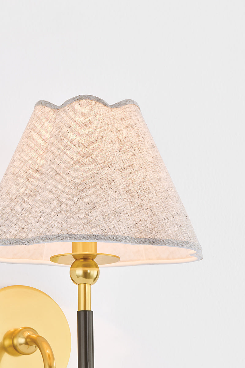 Mitzi by Hudson Valley Lighting Janie Wall Sconce in Aged Brass / True Bronze, detail view 6
