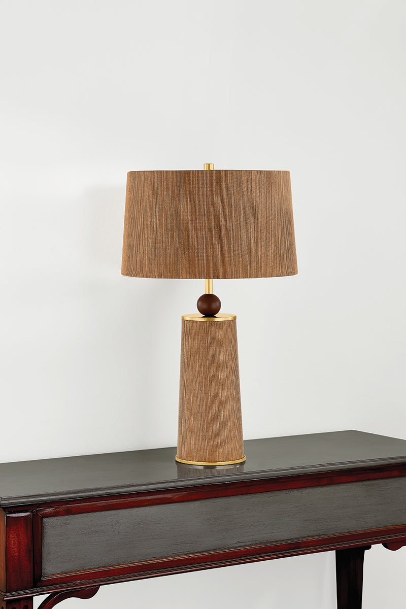 Mitzi by Hudson Valley Lighting January Table Lamp in Aged Brass, detail view 1