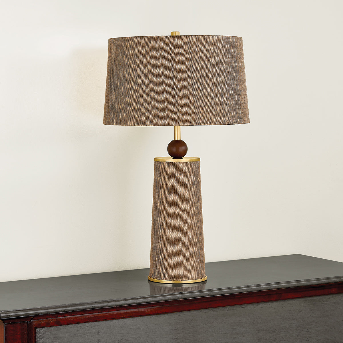 Mitzi by Hudson Valley Lighting January Table Lamp in Aged Brass, detail view 2