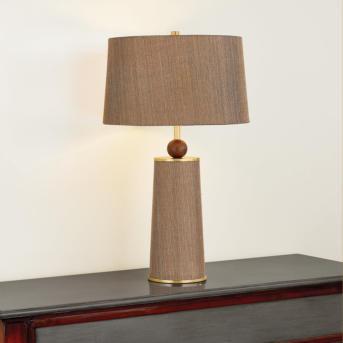 Mitzi by Hudson Valley Lighting January Table Lamp in Aged Brass, detail view 4