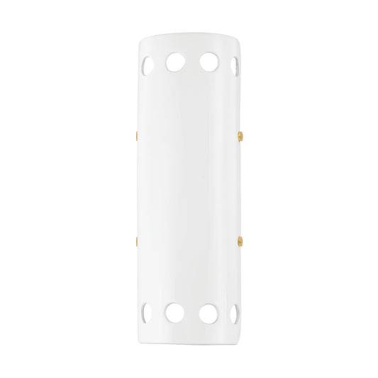 Mitzi by Hudson Valley Lighting Jean 2-Light Wall Sconce in Aged Brass / Ceramic Gloss White