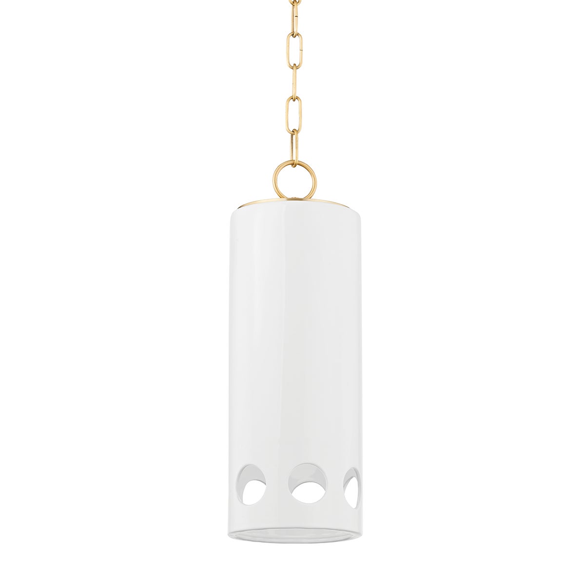 Mitzi by Hudson Valley Lighting Jean Pendant in Aged Brass / Ceramic Gloss White