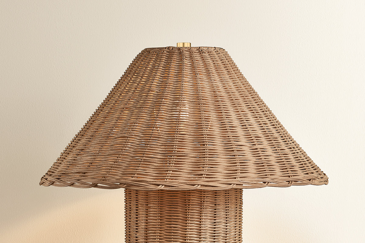 Mitzi by Hudson Valley Lighting Jeanette Table Lamp in Aged Brass, detail view 1