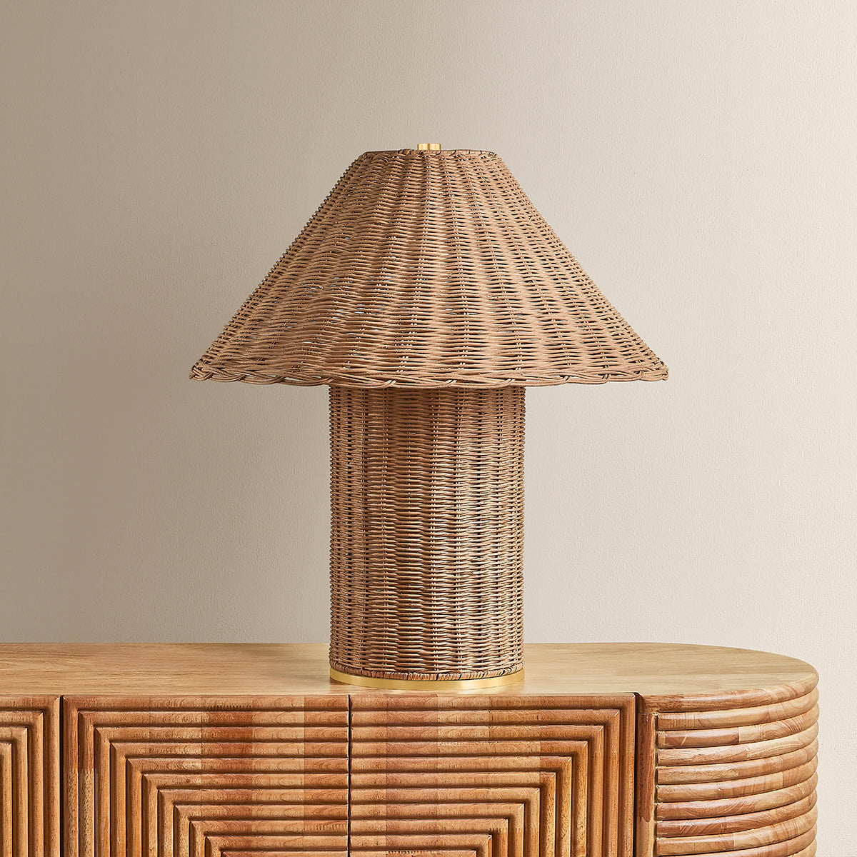 Mitzi by Hudson Valley Lighting Jeanette Table Lamp in Aged Brass, detail view 2