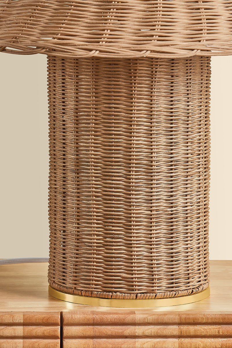 Mitzi by Hudson Valley Lighting Jeanette Table Lamp in Aged Brass, detail view 3