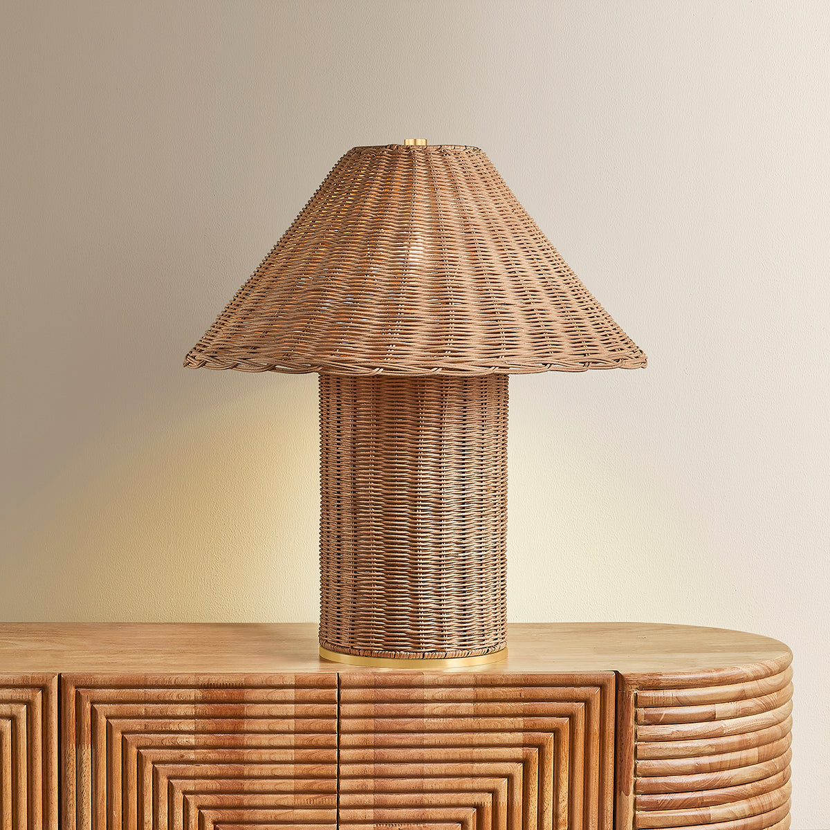 Mitzi by Hudson Valley Lighting Jeanette Table Lamp in Aged Brass, detail view 4