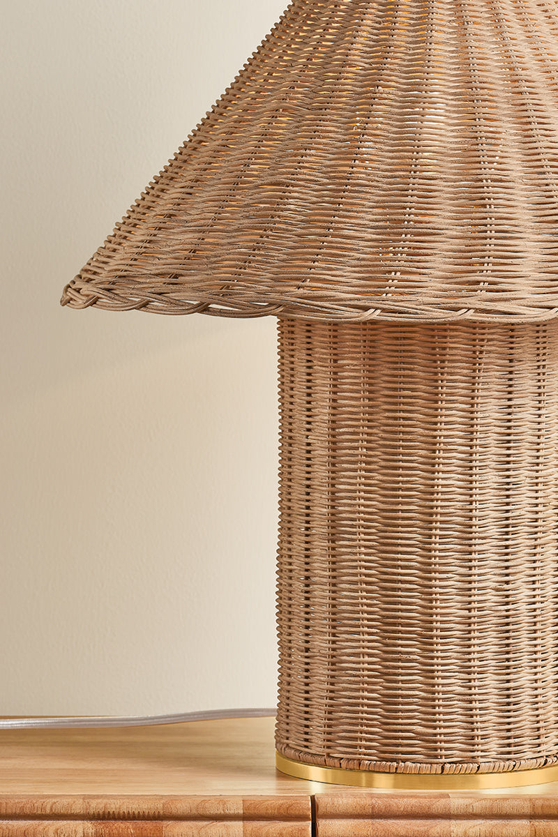 Mitzi by Hudson Valley Lighting Jeanette Table Lamp in Aged Brass, detail view 5