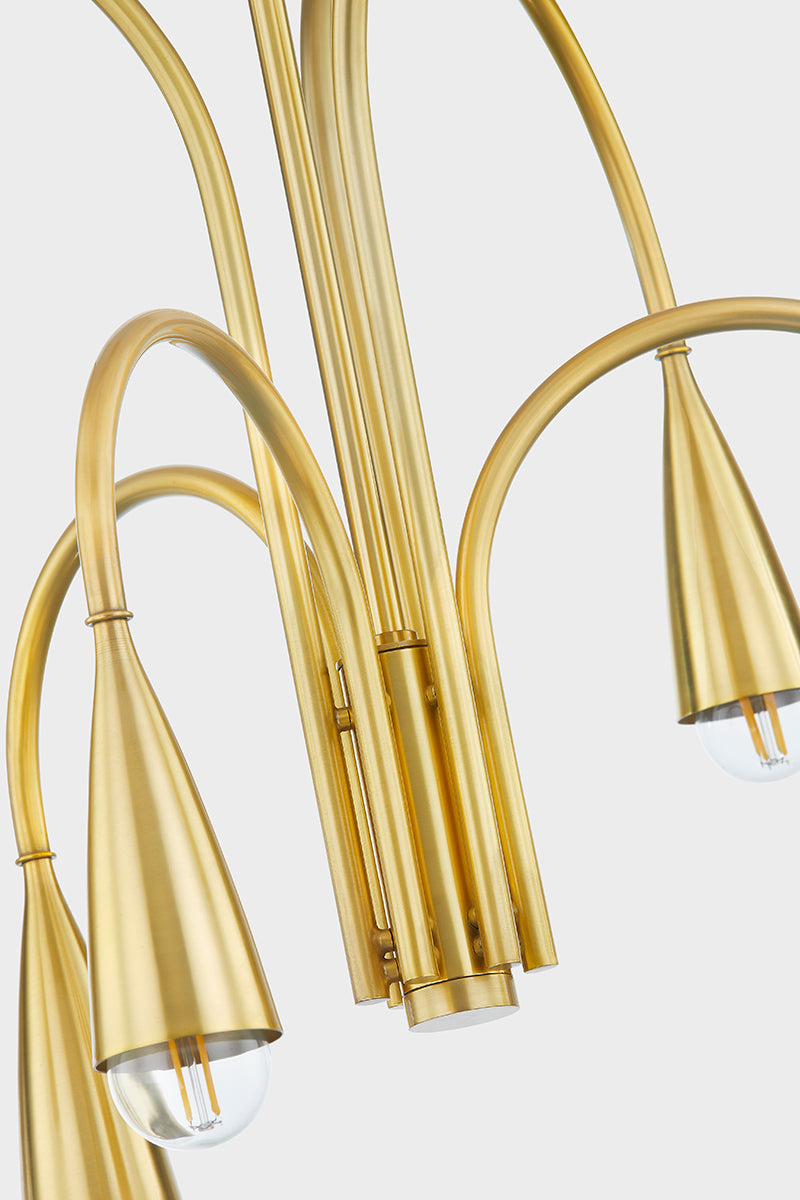 Mitzi by Hudson Valley Lighting Jenica Chandelier in Aged Brass, detail view 2