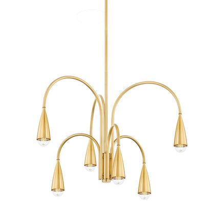 Mitzi by Hudson Valley Lighting Jenica Chandelier in Aged Brass