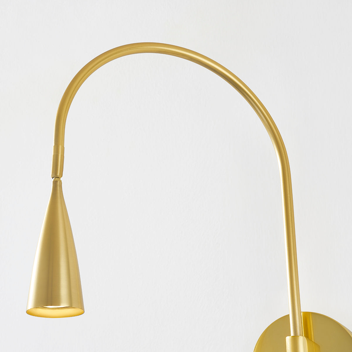 Mitzi by Hudson Valley Lighting Jenica Plug-In Wall Sconce in Aged Brass, detail view 2