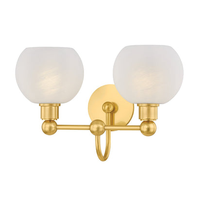 Mitzi by Hudson Valley Lighting Jerica 2-Light Vanity Light in Aged Brass