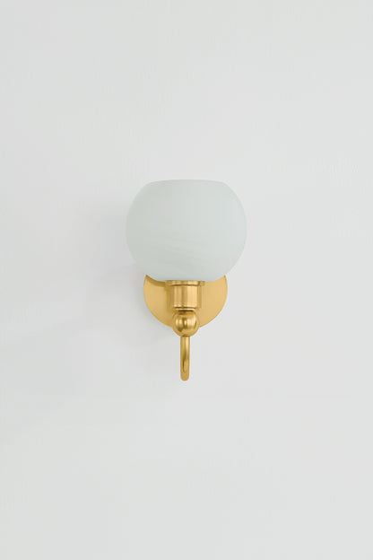 Mitzi by Hudson Valley Lighting Jerica 1-Light Vanity Light in Aged Brass, detail view 1
