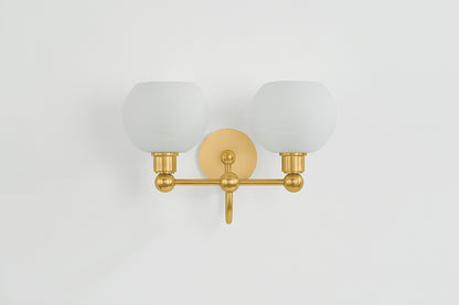 Mitzi by Hudson Valley Lighting Jerica 2-Light Vanity Light in Aged Brass, detail view 1
