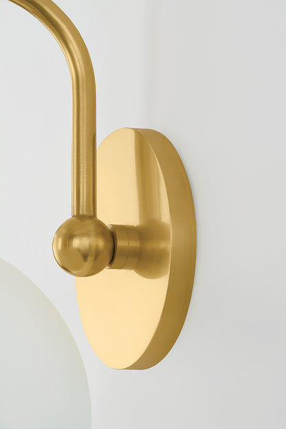 Mitzi by Hudson Valley Lighting Jerica 1-Light Vanity Light in Aged Brass, detail view 10