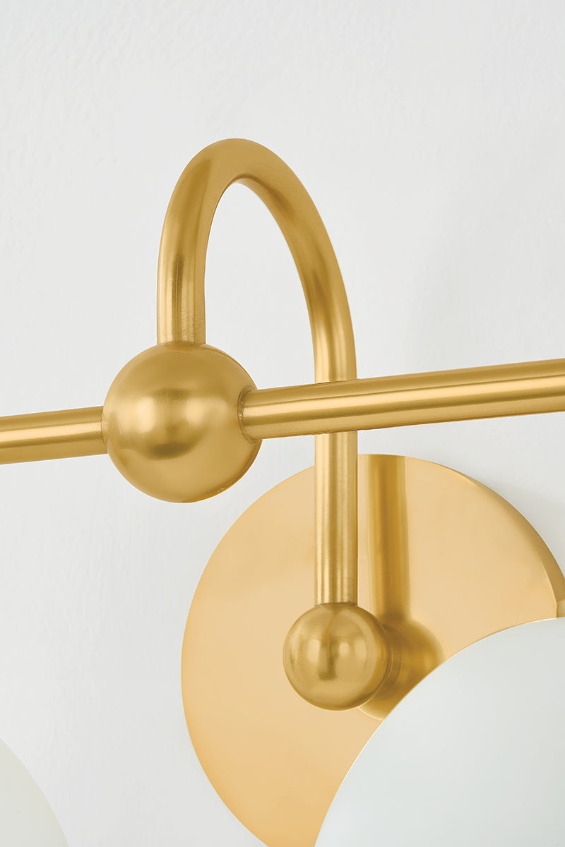 Mitzi by Hudson Valley Lighting Jerica 2-Light Vanity Light in Aged Brass, detail view 10