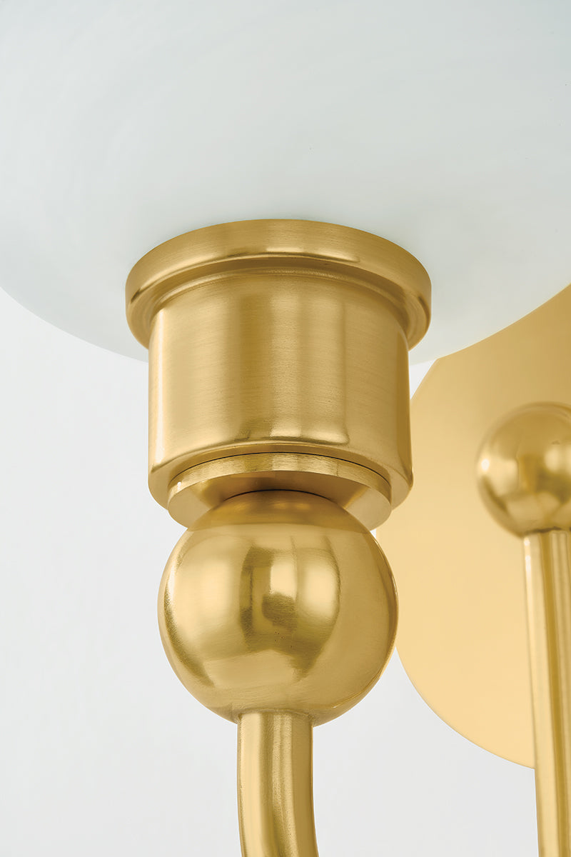 Mitzi by Hudson Valley Lighting Jerica 1-Light Vanity Light in Aged Brass, detail view 11
