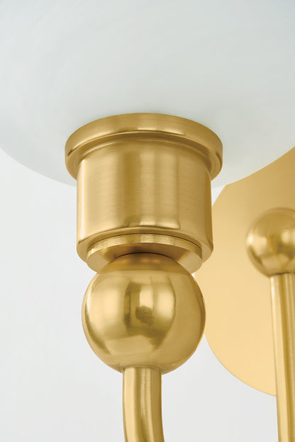 Mitzi by Hudson Valley Lighting Jerica 1-Light Vanity Light in Aged Brass, detail view 11