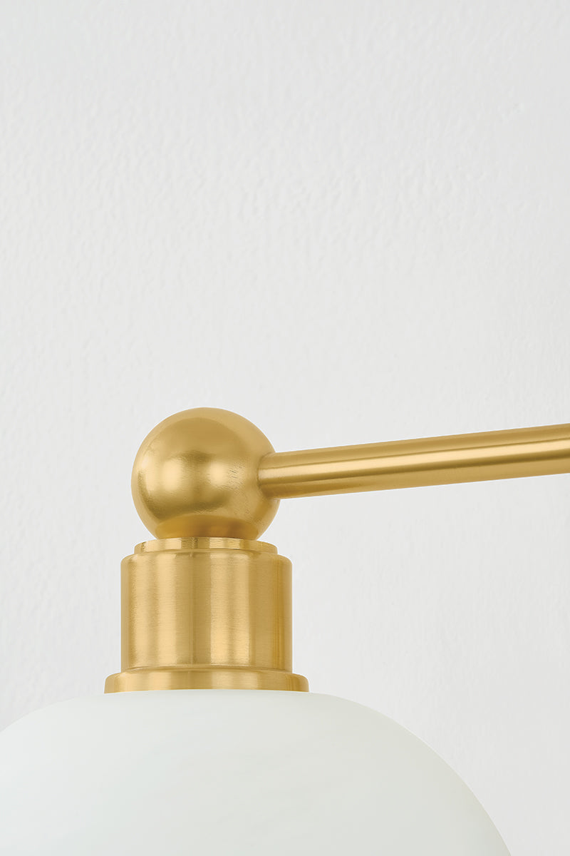 Mitzi by Hudson Valley Lighting Jerica 2-Light Vanity Light in Aged Brass, detail view 12