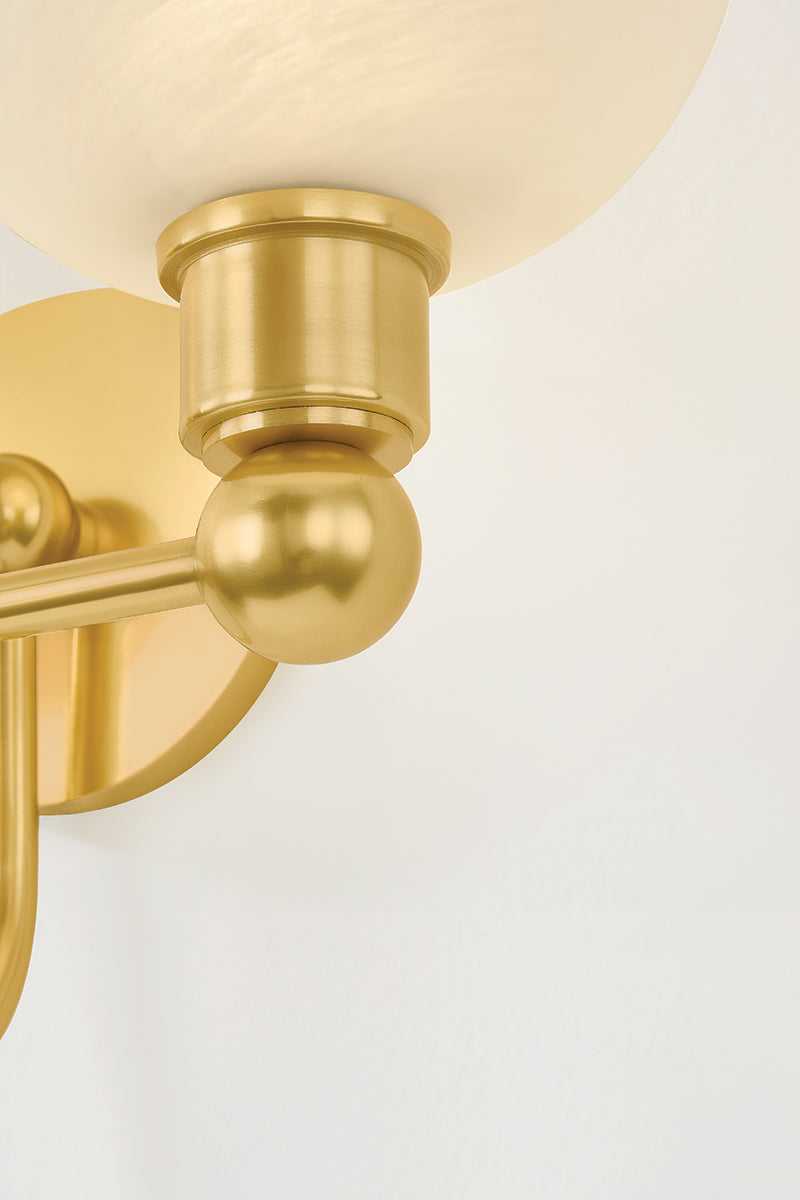 Mitzi by Hudson Valley Lighting Jerica 2-Light Vanity Light in Aged Brass, detail view 13