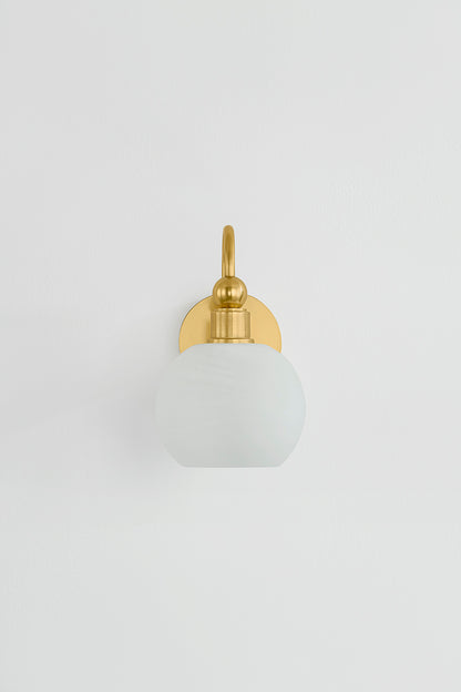 Mitzi by Hudson Valley Lighting Jerica 1-Light Vanity Light in Aged Brass, detail view 2