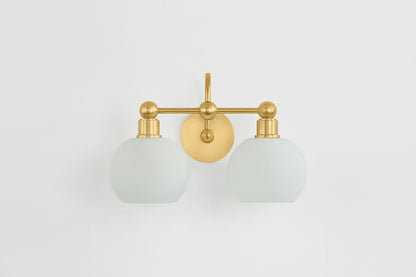 Mitzi by Hudson Valley Lighting Jerica 2-Light Vanity Light in Aged Brass, detail view 2