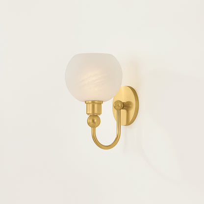Mitzi by Hudson Valley Lighting Jerica 1-Light Vanity Light in Aged Brass, detail view 3