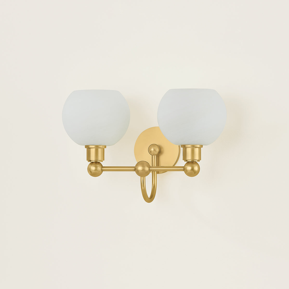 Mitzi by Hudson Valley Lighting Jerica 2-Light Vanity Light in Aged Brass, detail view 3